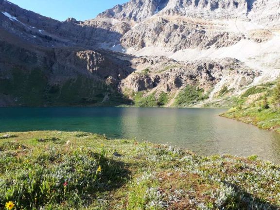 secluded glacial lake in Canadian Rocky Mountains