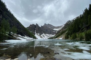 Lake Agnes thawing waters
