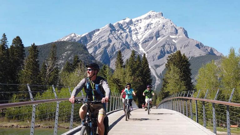 ebike riders in Banff