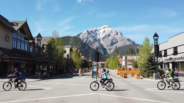 Banff Avenue by ebike